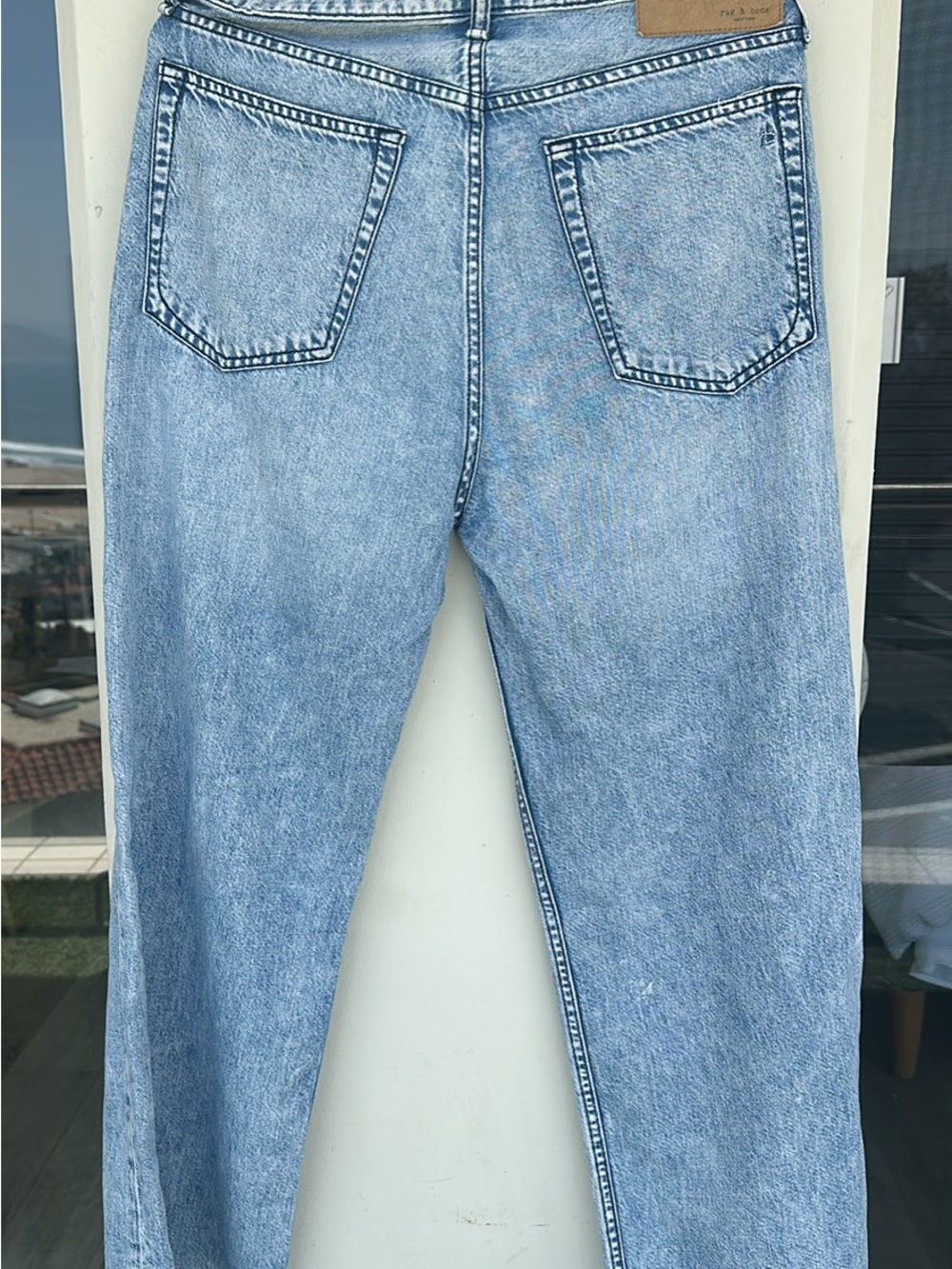 rag & bone Pale Blue Wide Leg Jeans